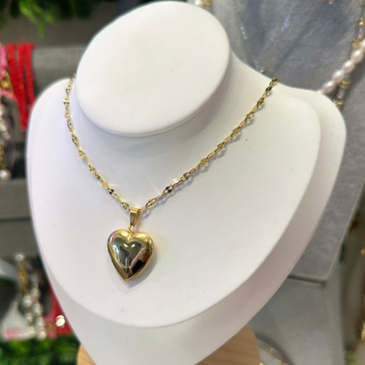 Cadena corazon Lleno gold