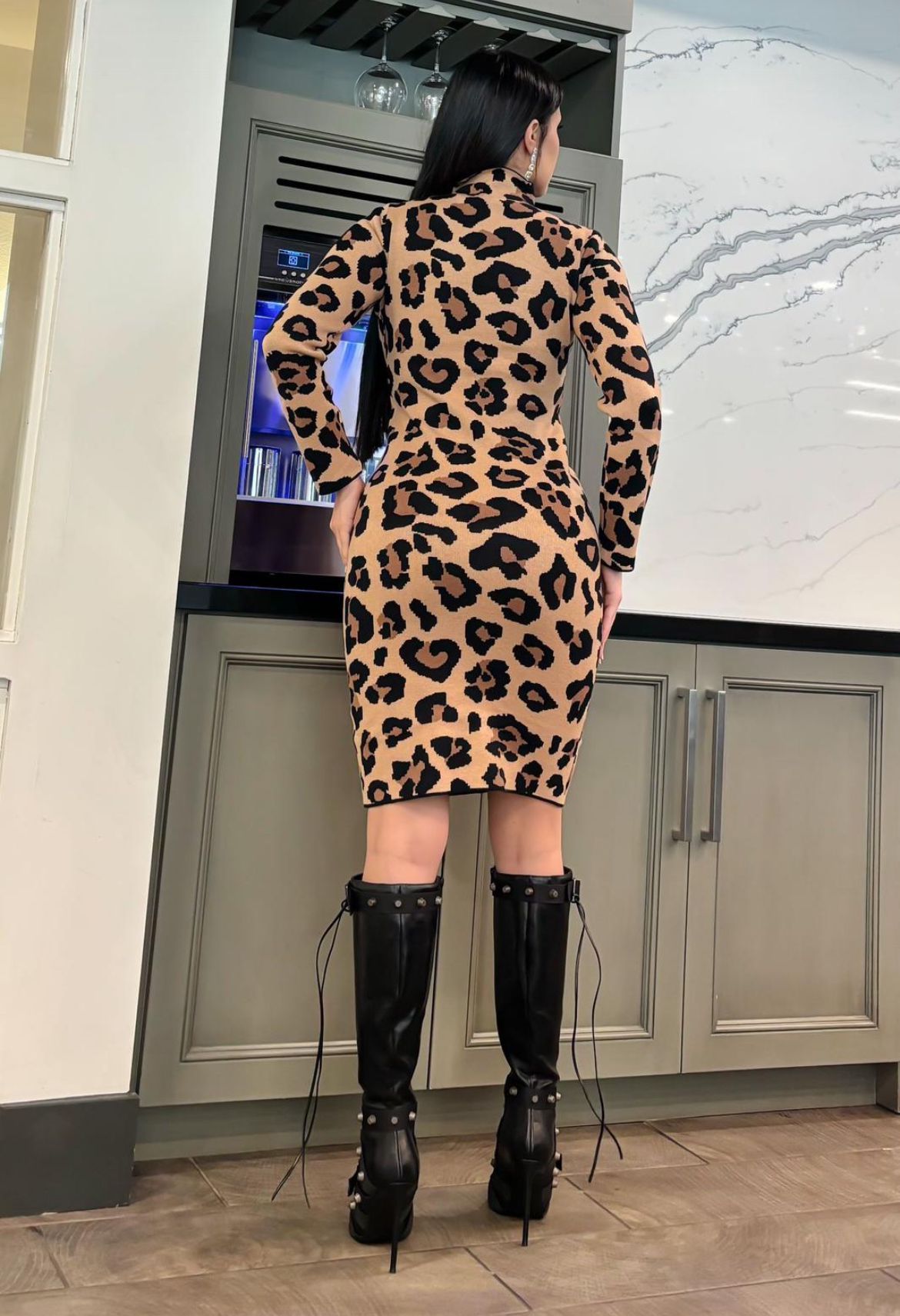 Vestido leopard Strech 1820
