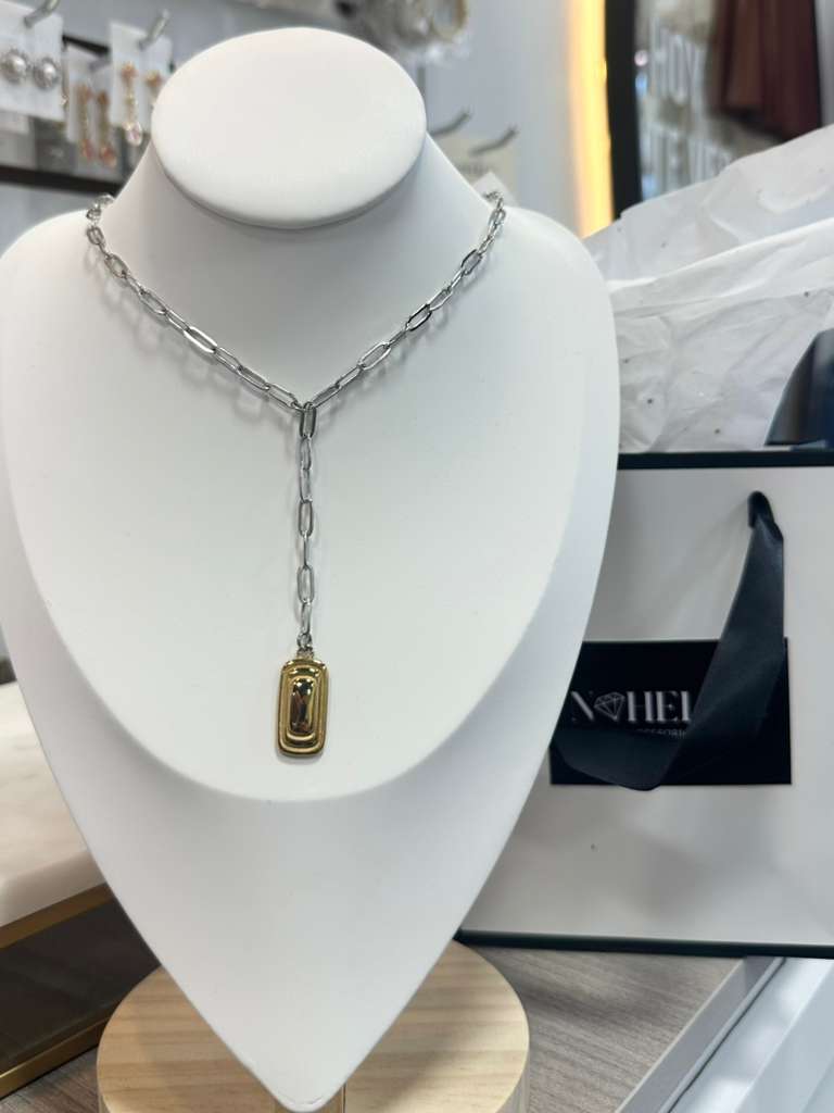 Collar eslabon Pendiente Dorado 1711