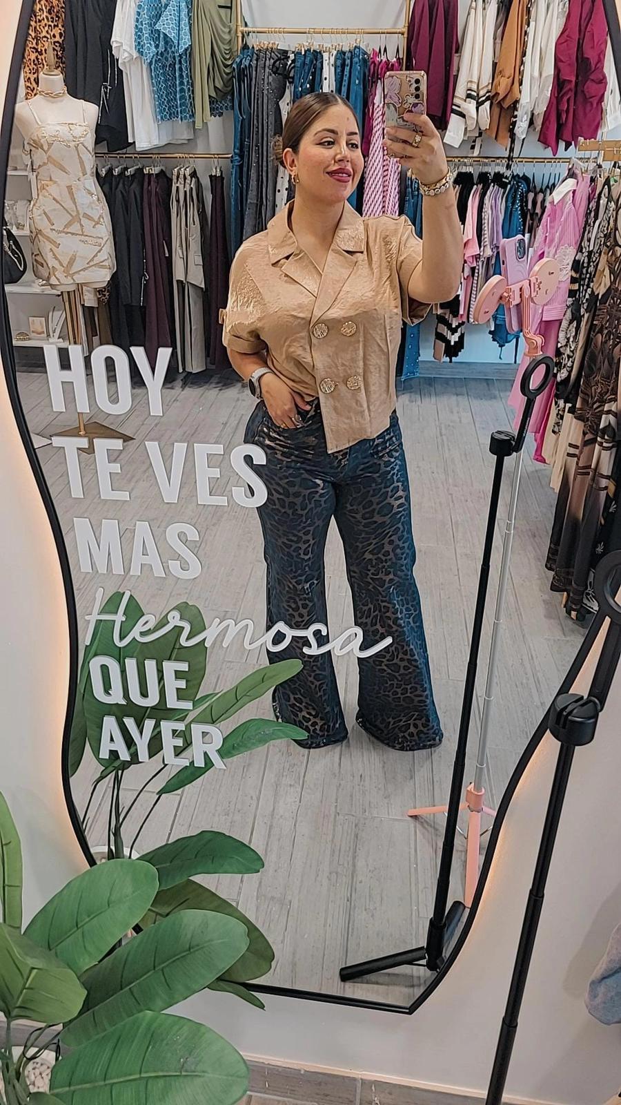 Jeans Metalico Leopardo 3194