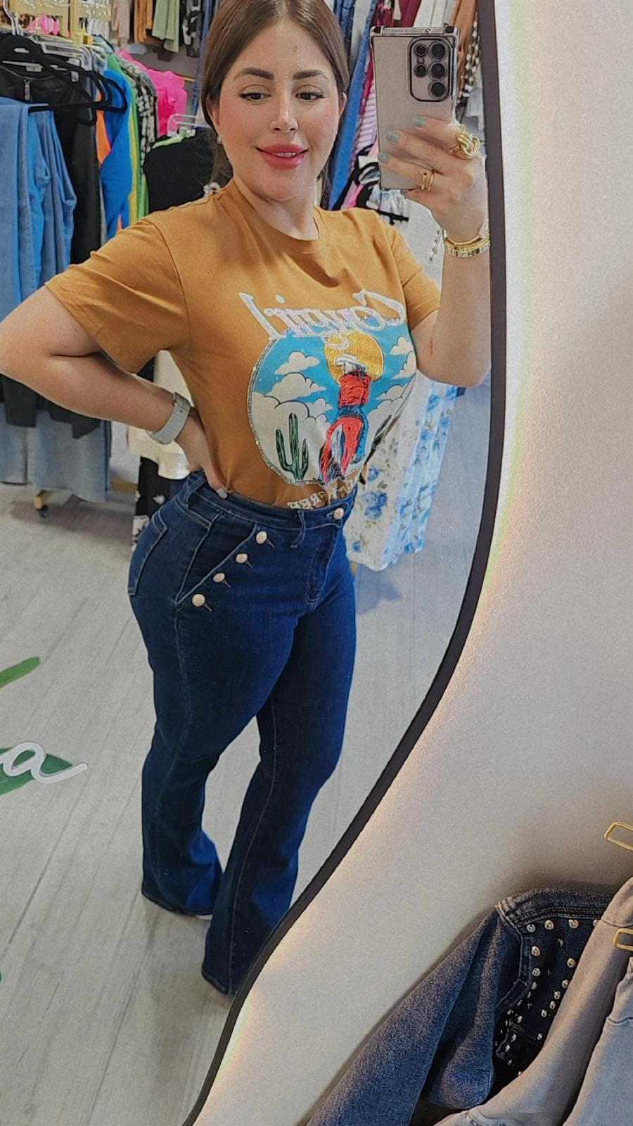 Jeans Boton dorado 3340