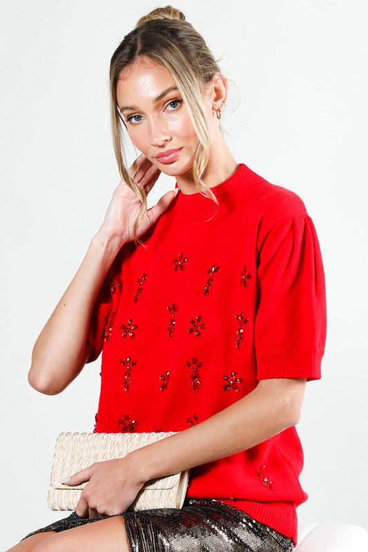 Top Christmas Sweter Red