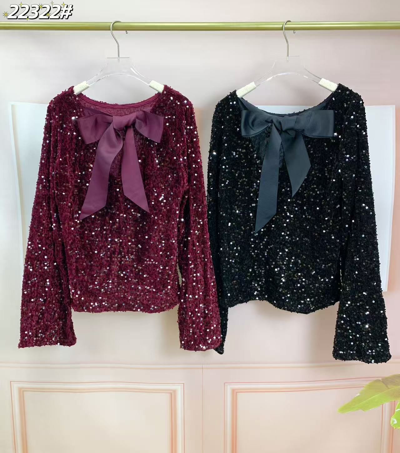 Blusa Bow Sequins Onesize