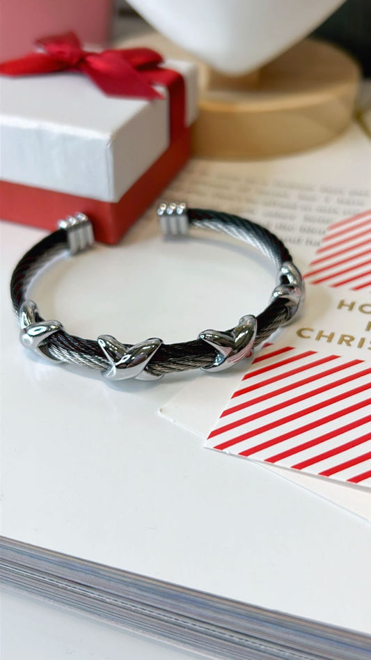 Brazalete trenzado Plata