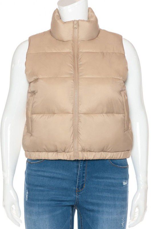 PUFER VEST plus size  COLOR NUDE  4792