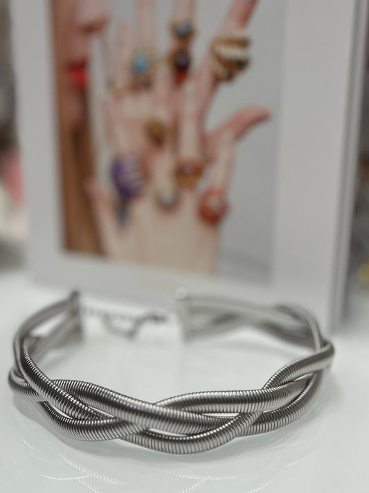 Braid Choker Plata CM037