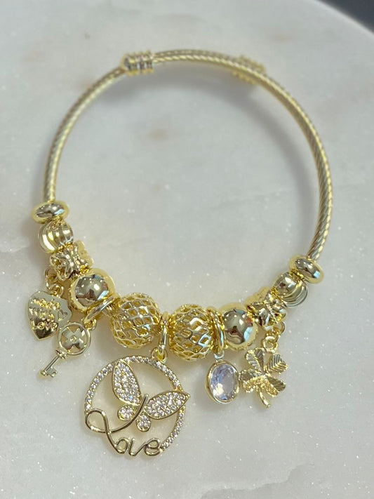 Pulsera Dorada Charms