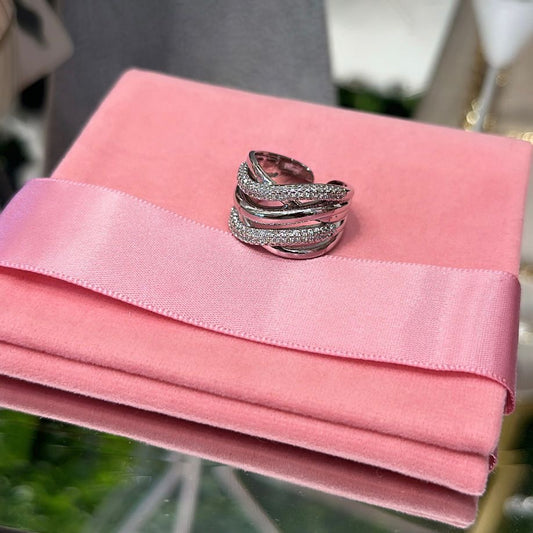 Anillo Plata piedritas