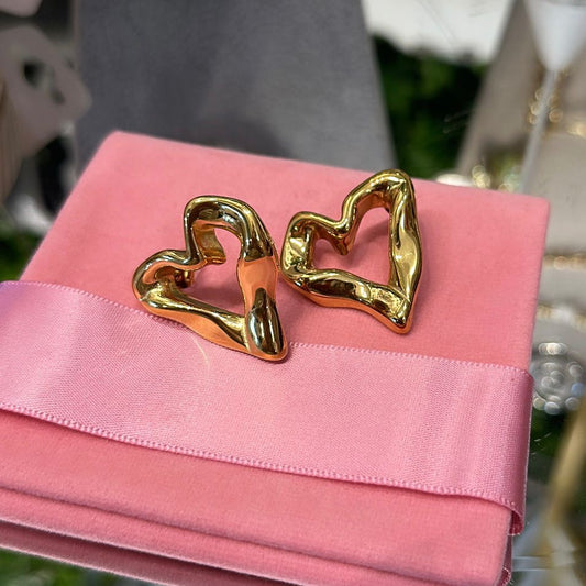Aretes Corazon Gold