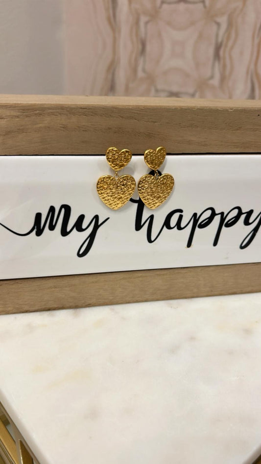 Aretes corazón grande