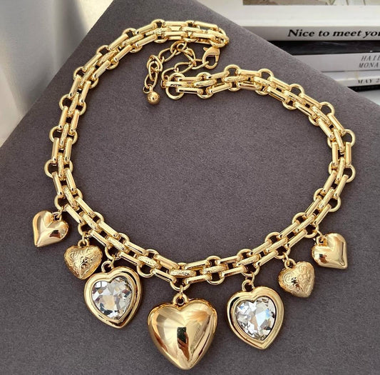 Collar charms Corazon cristal