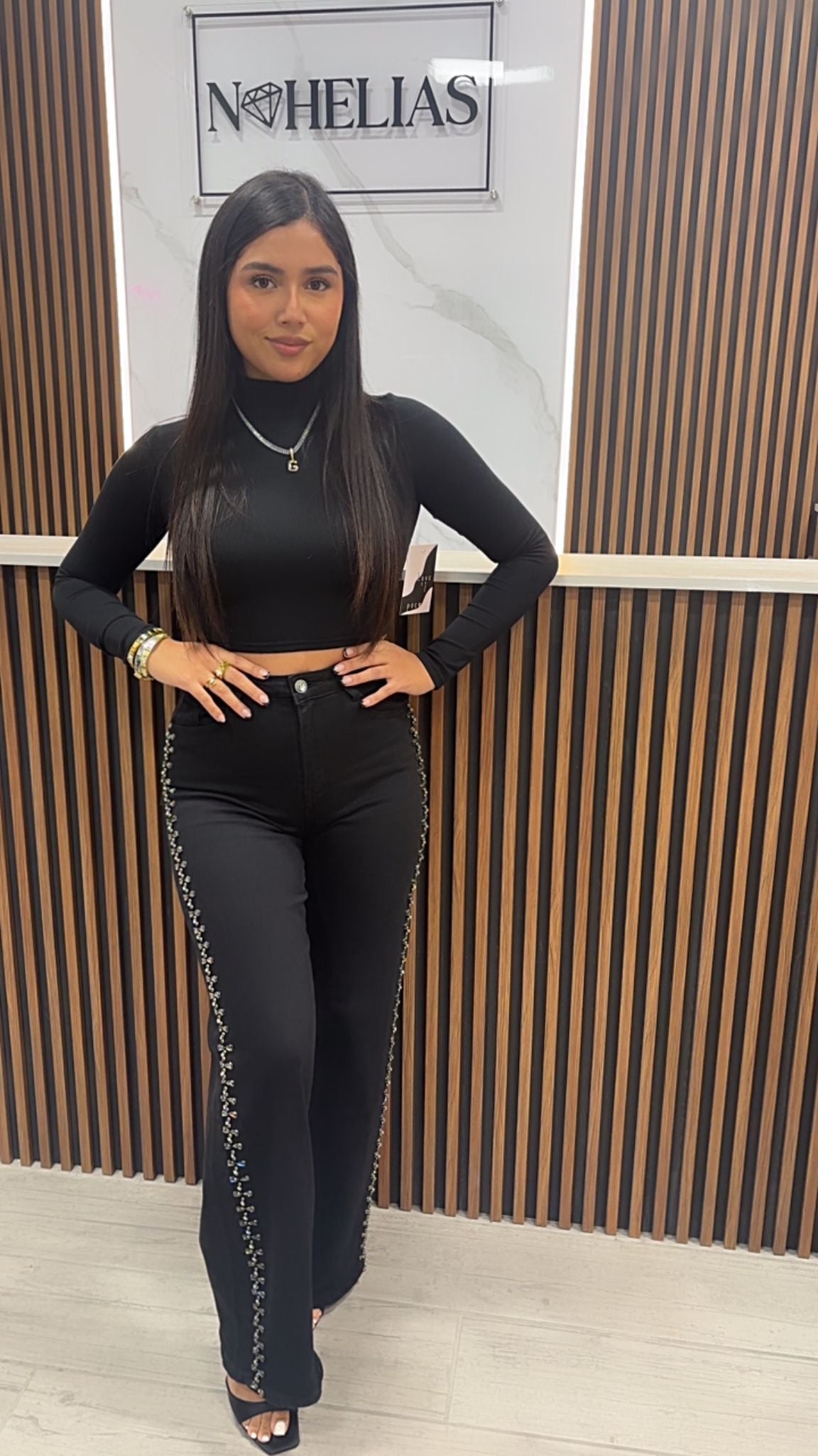 Crop top negro cuello Jolie-17LS