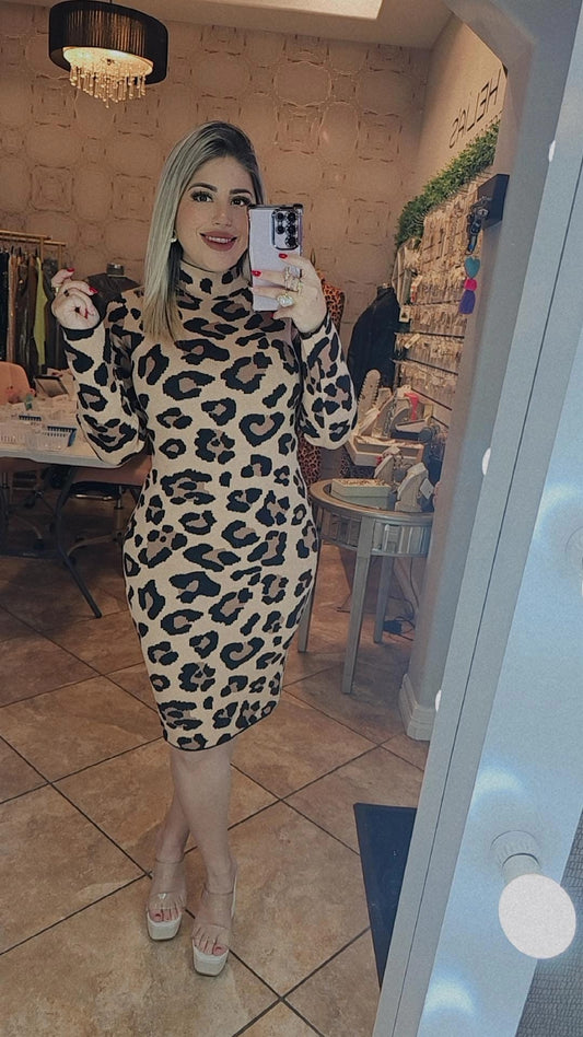 Vestido leopard Strech 1820