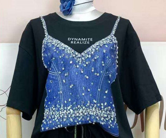 BLUSA CORSET DENIM ONESIZE 9684