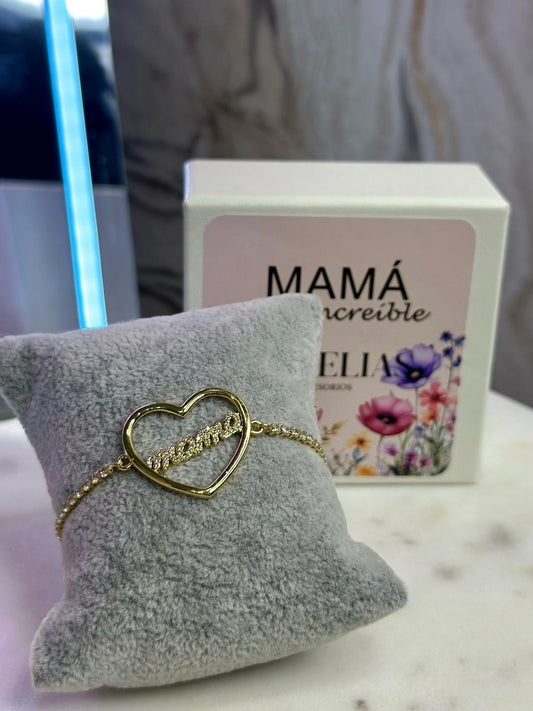 Pulsera mamá corazón