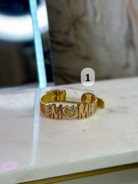 Pulsera Dorada Mom