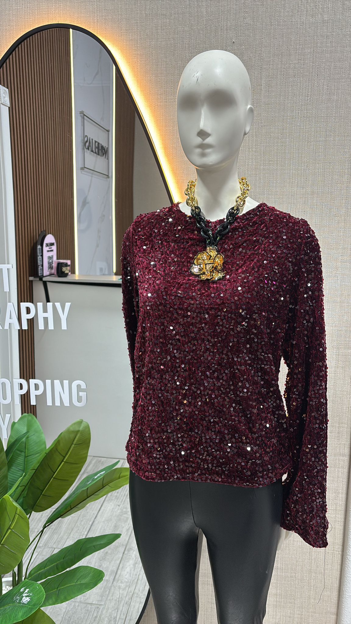 Blusa Bow Sequins Onesize