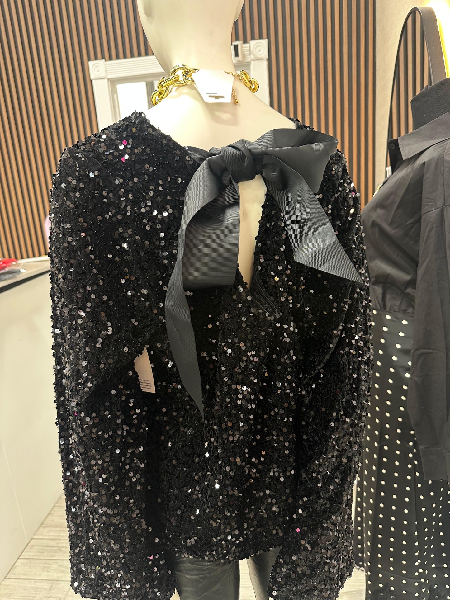 Blusa Bow Sequins Onesize