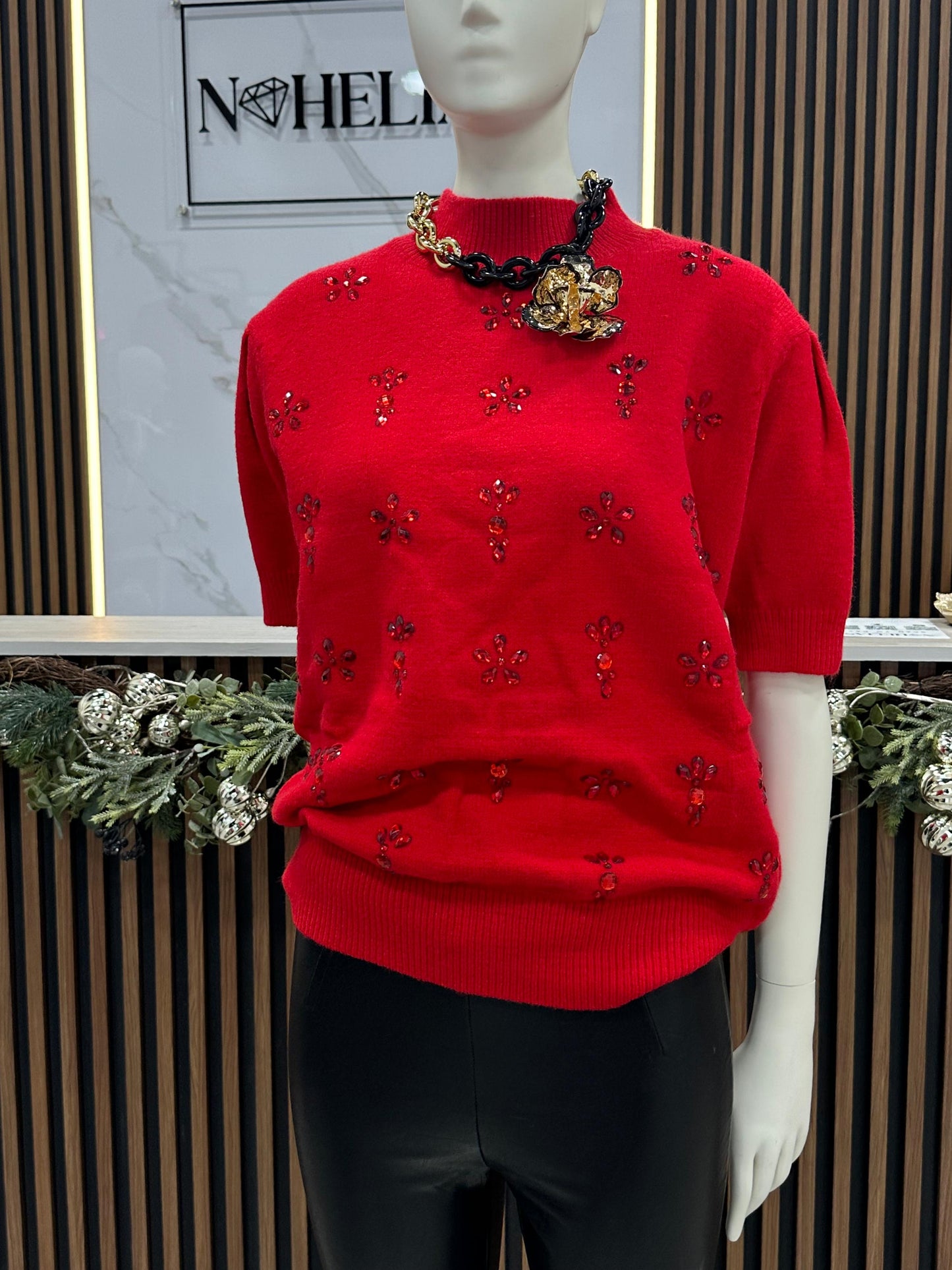 Top Christmas Sweter Red