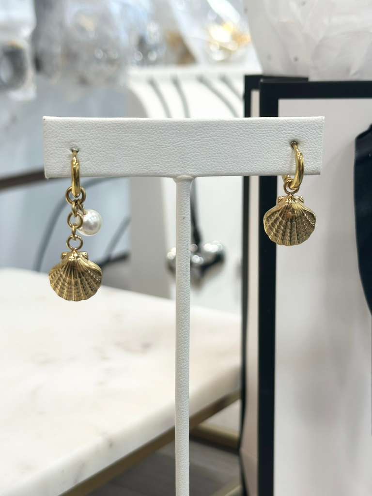 Aretes Shell perla 2734