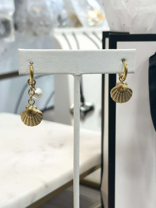 Aretes Shell perla 2734