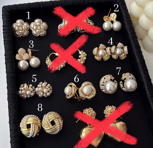 Aretes Dorado y perla 2