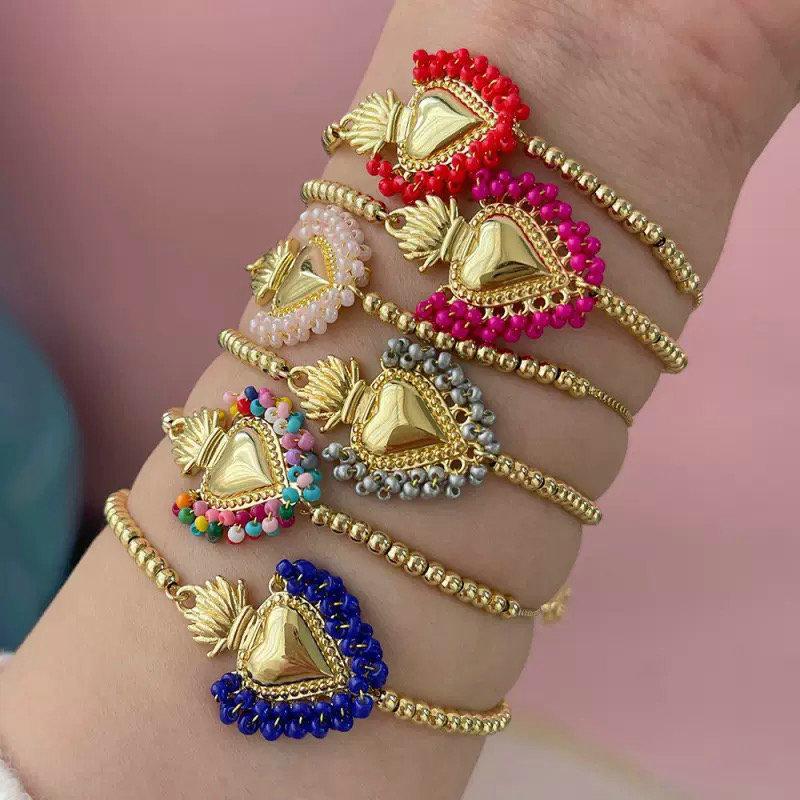 Pulsera corazon piedritas