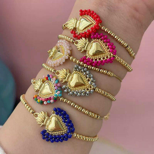 Pulsera corazon piedritas