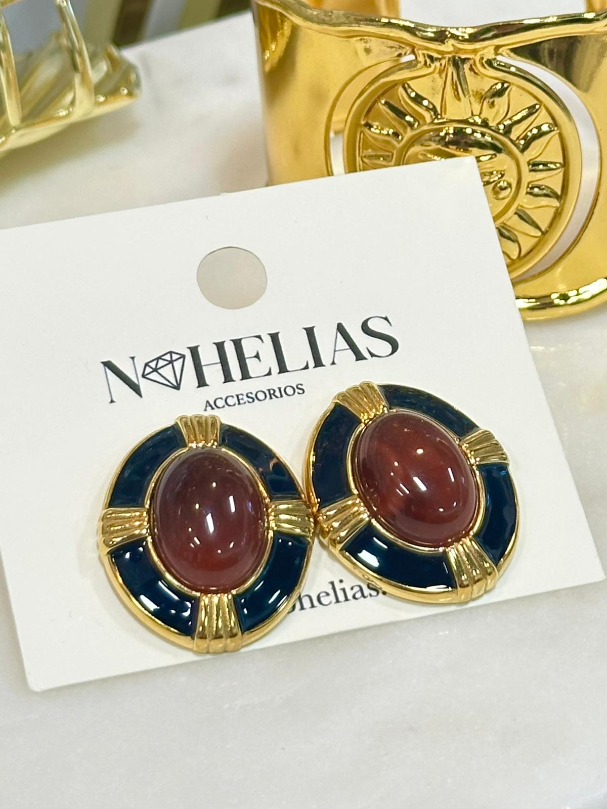 Aretes piedra guinda 1347