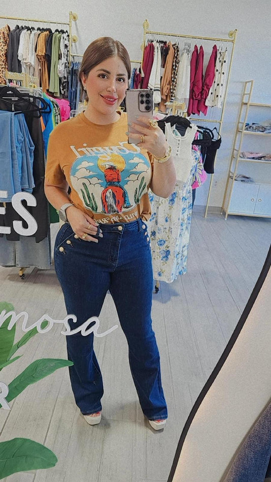 Jeans Boton dorado 3340